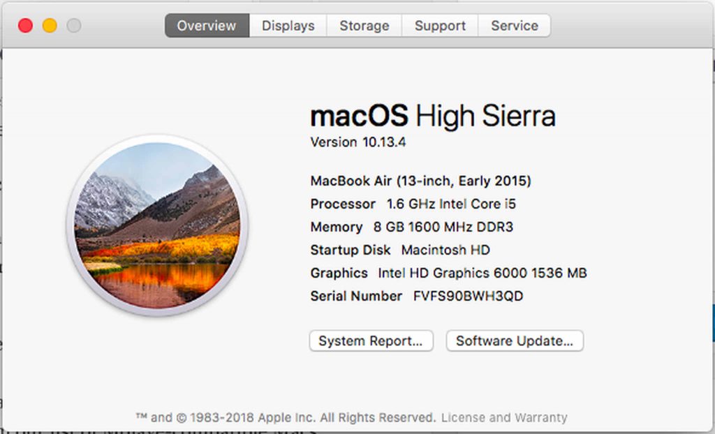 mac high sierra location for devices